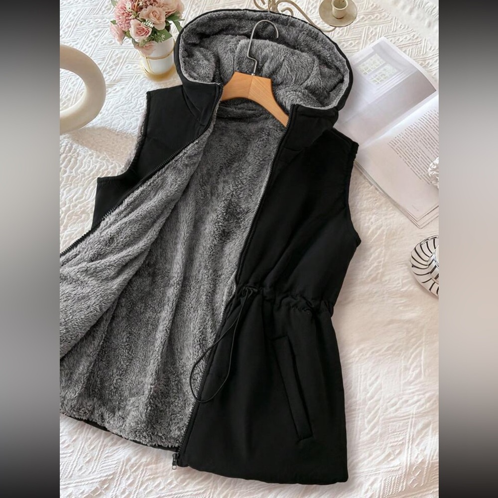 Fur Lined Hooded Vest